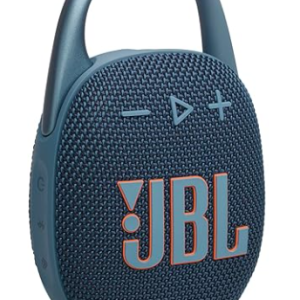 jbl clip 5, wireless ultra portable bluetooth speaker, pro sound, 12hrs of playtime, integrated carabiner, vibrant colors with rugged fabric design, dust & waterproof, type c (without mic, blue)