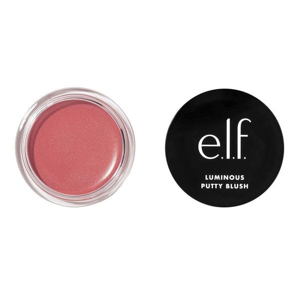 e.l.f. luminous putty blush, putty to powder, buildable blush with a subtle shimmer finish, highly pigmented & creamy, vegan & cruelty free, bermuda