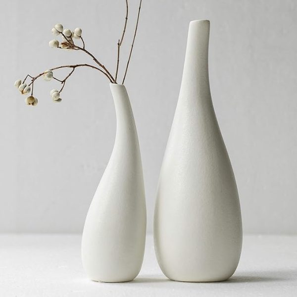 urban sense™ | ceramic wave vase modern designer flower vase for home decor unique hollow vase design ideal gift for living room, bedroom, and centerpiece (bud vase set2)